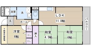 サングリーン長原の物件間取画像